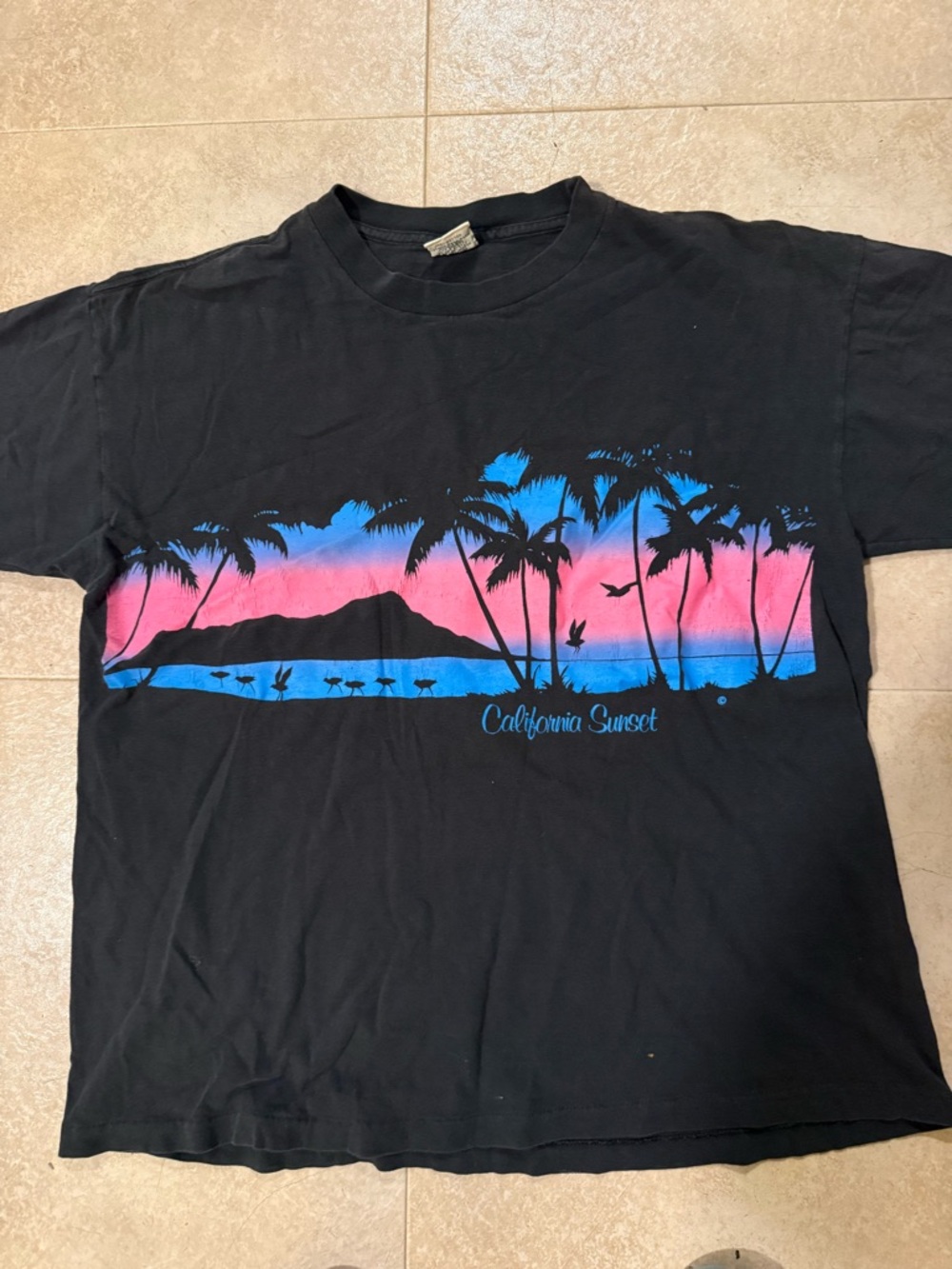 90s black California sunset tee Size L